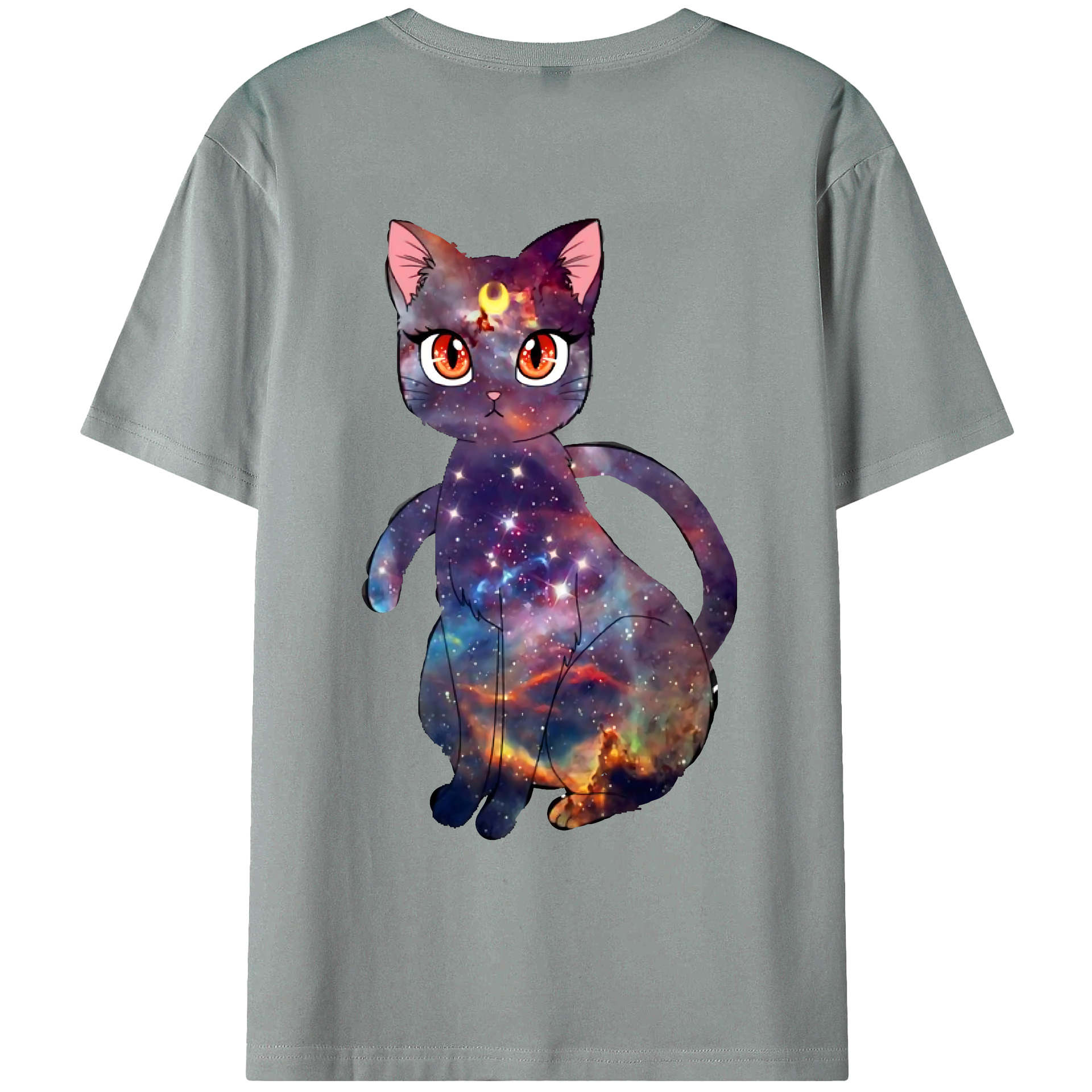 （画像用） 美少女戦士セーラームーン Sailor Moon 綿100％ メンズ半袖Tシャツ（バックプリント） 通気性
